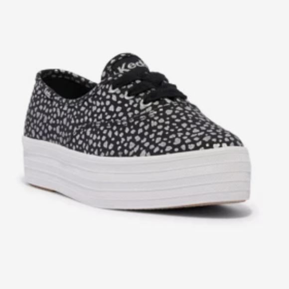 Keds Point Canvas Mini Dot Print Lace Up Platforms -Size 10 NEW - Picture 3 of 8
